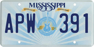 MS license plate APW391