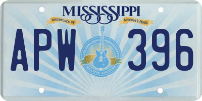 MS license plate APW396