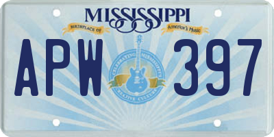 MS license plate APW397