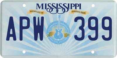 MS license plate APW399