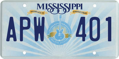 MS license plate APW401