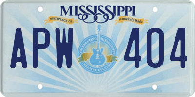 MS license plate APW404