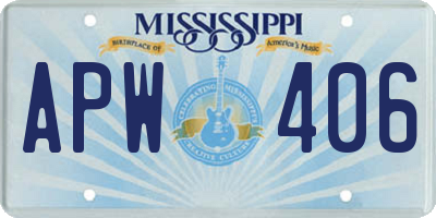 MS license plate APW406