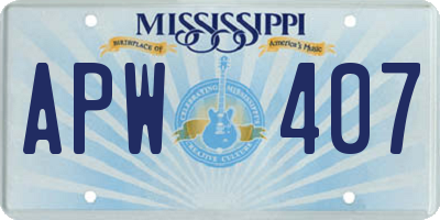 MS license plate APW407