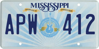 MS license plate APW412