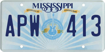 MS license plate APW413