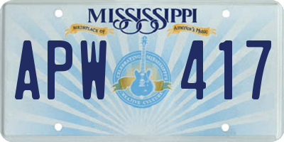 MS license plate APW417