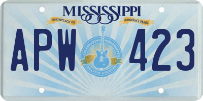 MS license plate APW423