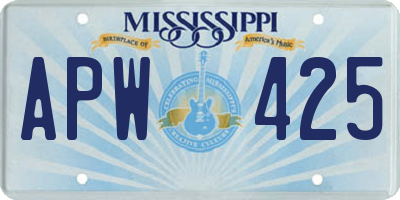 MS license plate APW425