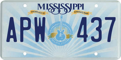 MS license plate APW437