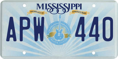 MS license plate APW440