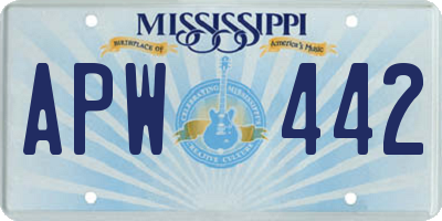 MS license plate APW442