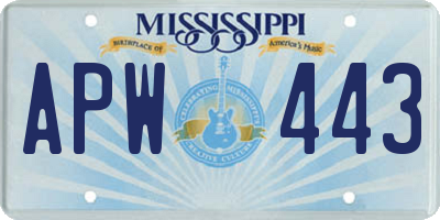 MS license plate APW443