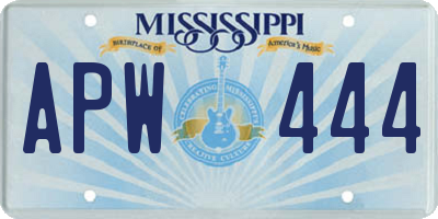 MS license plate APW444