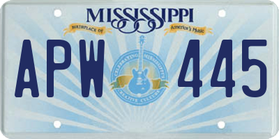 MS license plate APW445