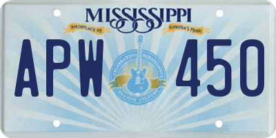 MS license plate APW450