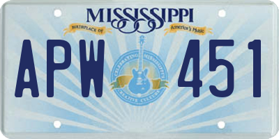 MS license plate APW451