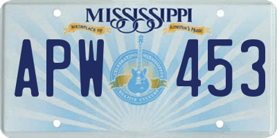 MS license plate APW453