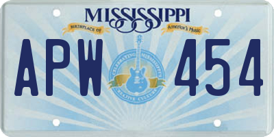 MS license plate APW454