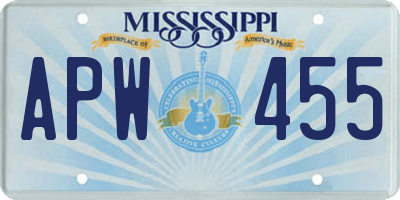 MS license plate APW455