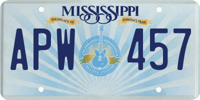 MS license plate APW457