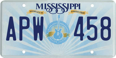 MS license plate APW458