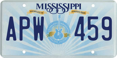 MS license plate APW459