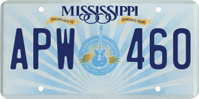 MS license plate APW460