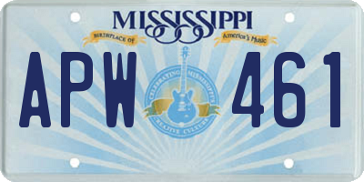 MS license plate APW461