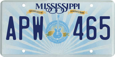 MS license plate APW465