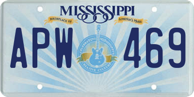 MS license plate APW469