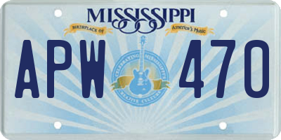 MS license plate APW470