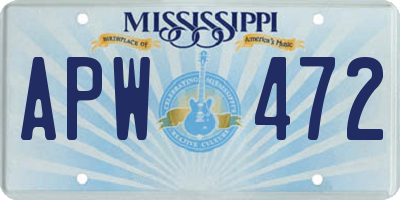 MS license plate APW472