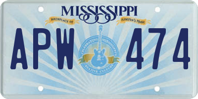 MS license plate APW474