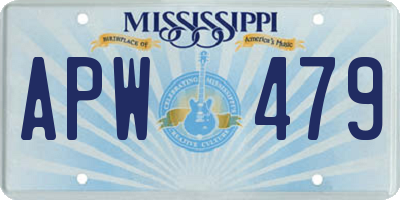 MS license plate APW479