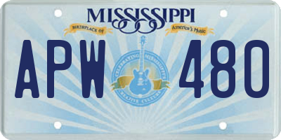 MS license plate APW480