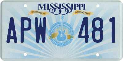 MS license plate APW481
