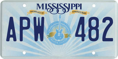 MS license plate APW482