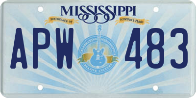 MS license plate APW483