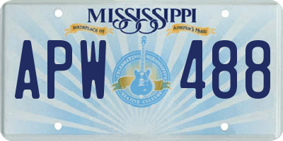 MS license plate APW488