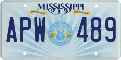MS license plate APW489
