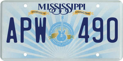 MS license plate APW490