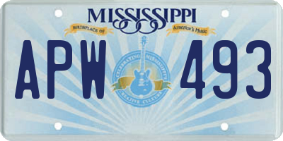 MS license plate APW493