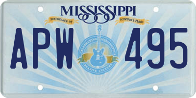 MS license plate APW495