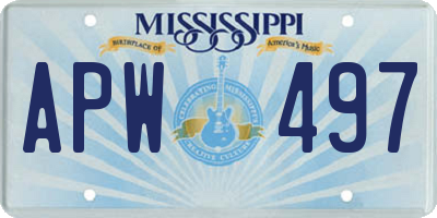 MS license plate APW497