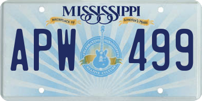 MS license plate APW499