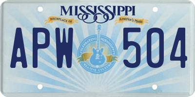 MS license plate APW504