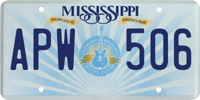 MS license plate APW506