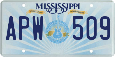 MS license plate APW509