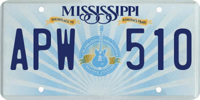 MS license plate APW510